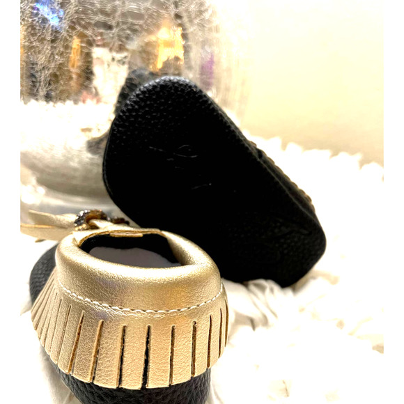 Kids/Baby Fringe Leather Soft Shoes Moccasins 0-6M - Picture 4 of 6